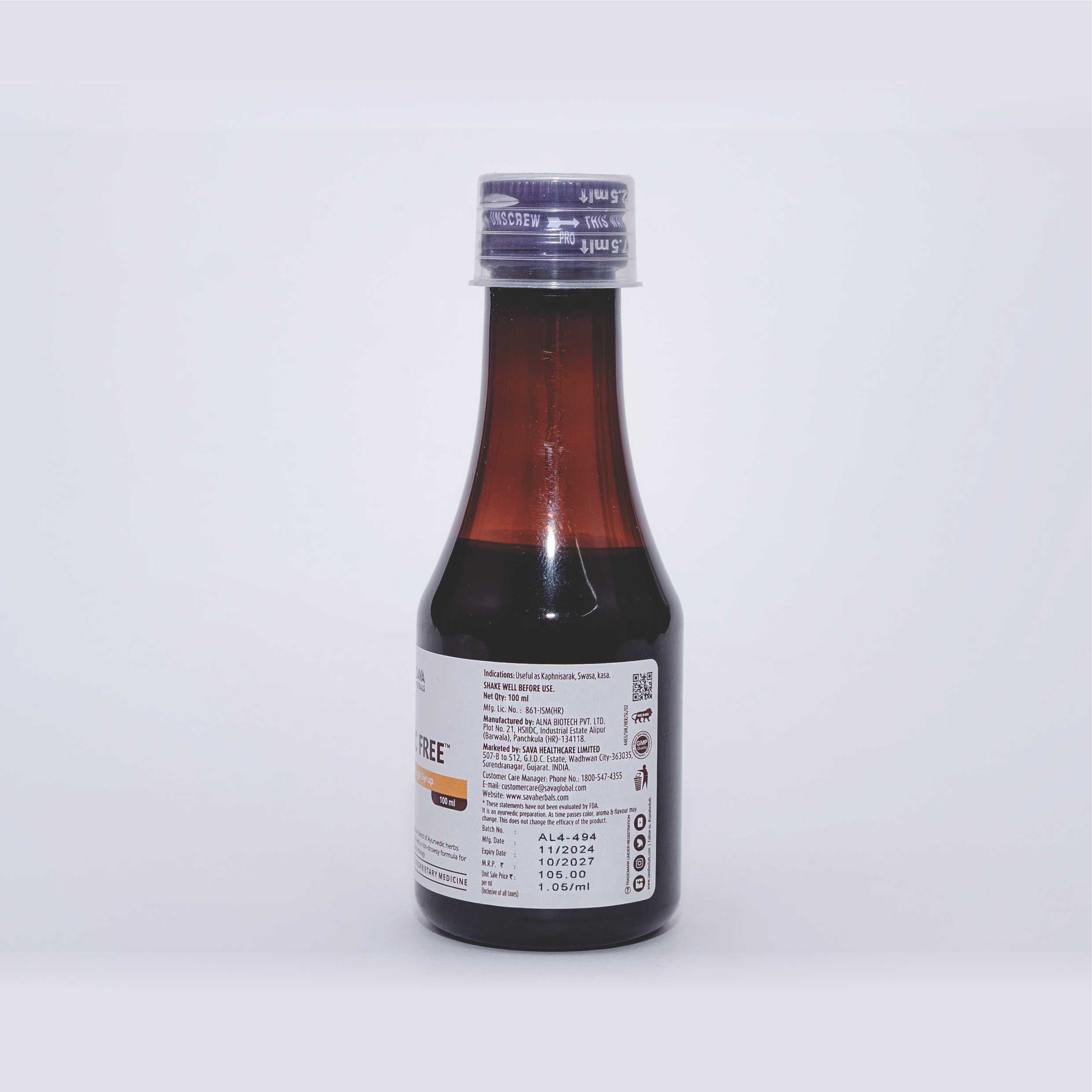 C2C Free Cough Syrup – Herbal Cough Syrup