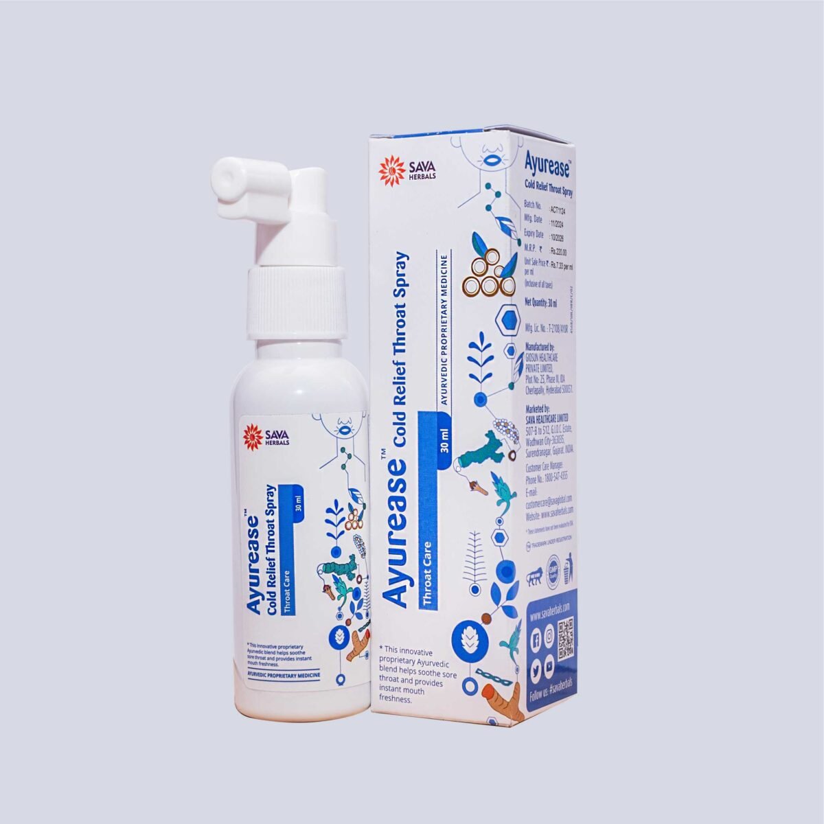 Ayurease Cold Relief Throat Spray - Throat Care