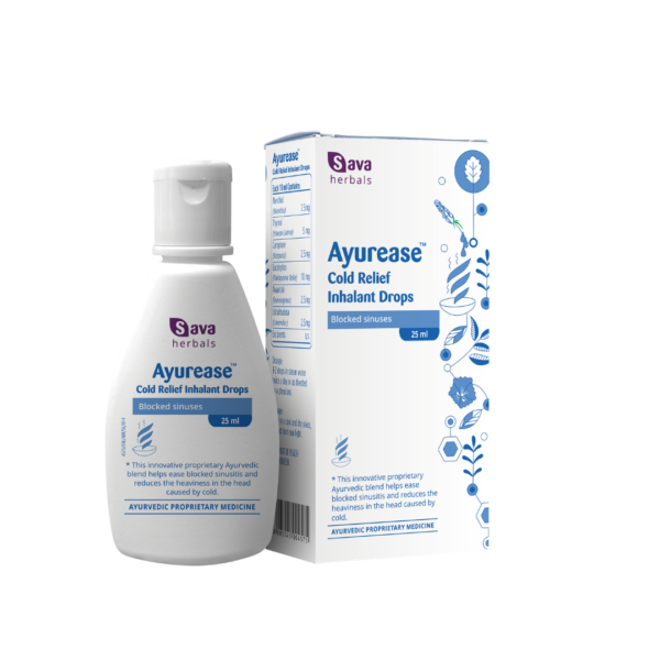 Ayurease Cold Relief Inhalant Drops - Relief From Cold & Sinusitis